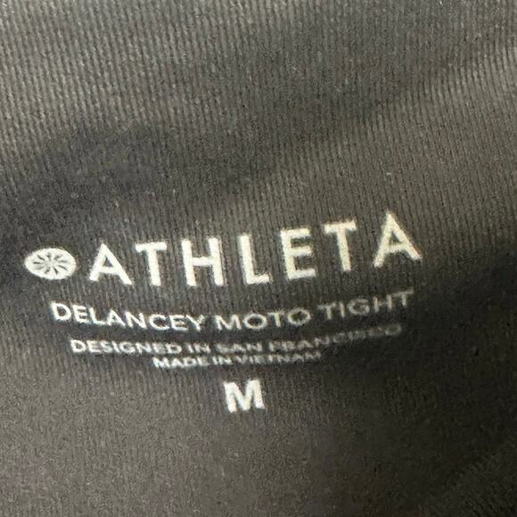 Athleta High Rise Delancey Moto Tight Athletic Leggings Black Women's Medium - Picture 7 of 7